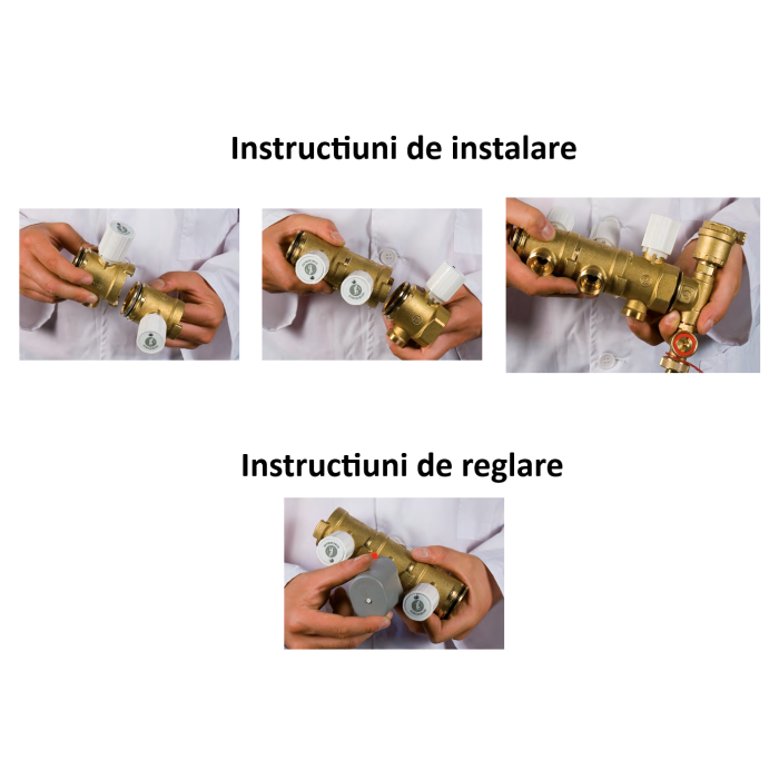 Set colector modular Giacomini R53VTY006, cu robinete de inchidere manuale, racord G1” x DN32 x B.18, pentru instalatii incalzire si racire [2]