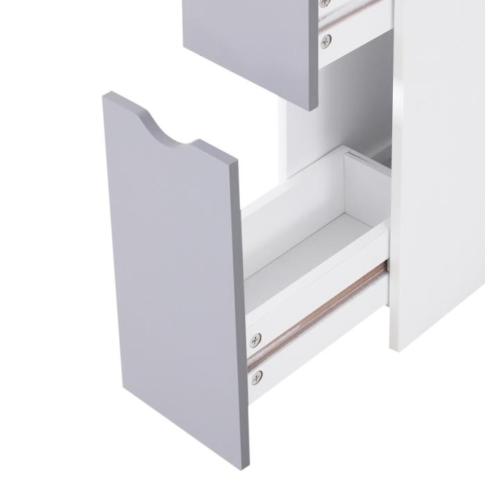  Coloana Baie 15×33×140 cm - Alb & Gri, Spatiu Vertical Compact [8]
