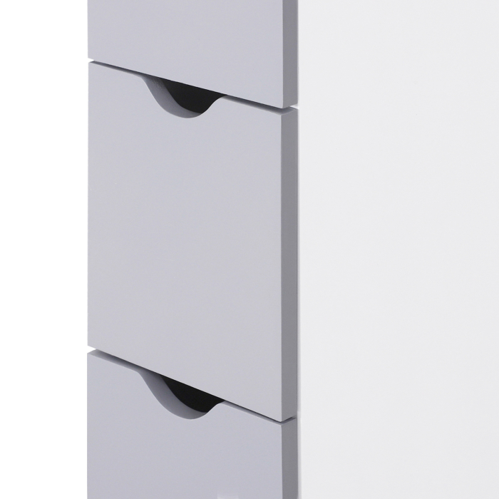  Coloana Baie 15×33×140 cm - Alb & Gri, Spatiu Vertical Compact [7]