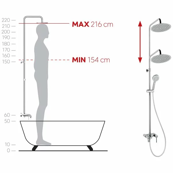 Coloana de dus cu baterie monocomanda Ferro Fiesta [4]