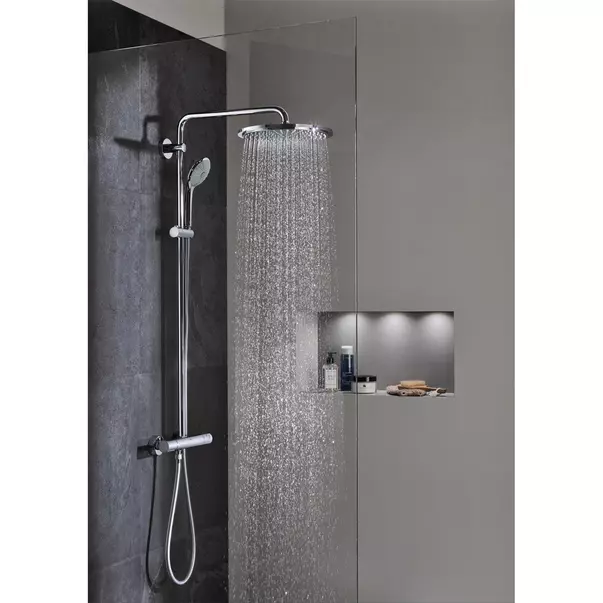 Coloana de dus cu baterie termostatata antracit periat Grohe Euphoria 310 [2]