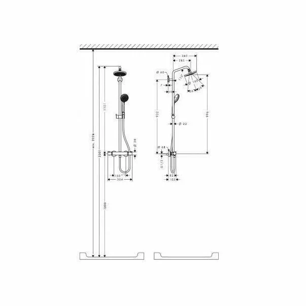 Coloana de dus cu baterie termostatata Hansgrohe Croma 160 [3]