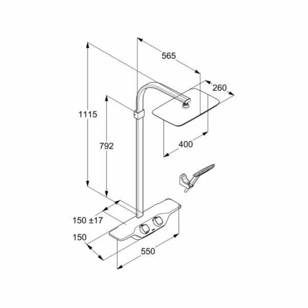 Coloana de dus cu baterie termostatata Kludi Cockpit Discovery [2]