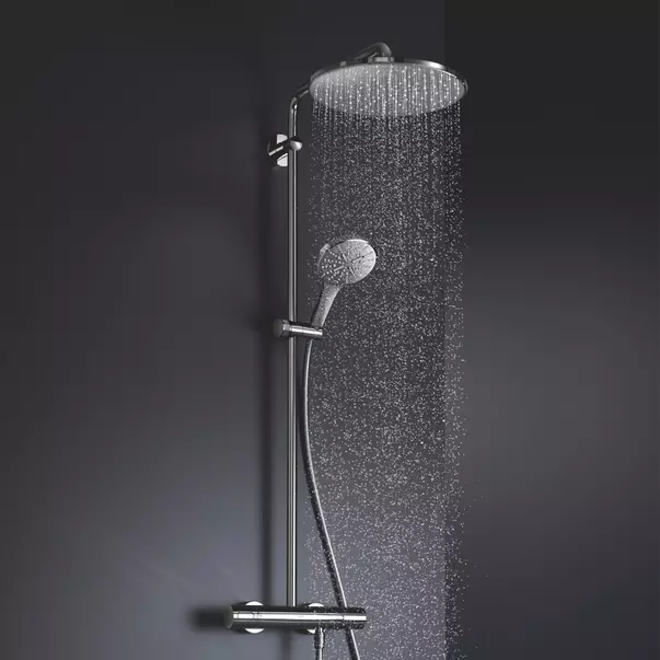 Coloana de dus cu baterie termostatata negru mat Grohe RainShower [2]