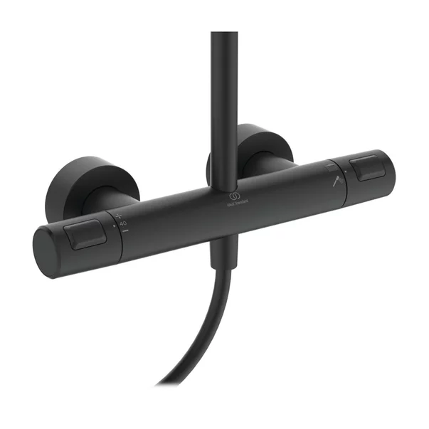 Coloana de dus cu baterie termostatata negru mat Ideal Standard IdealRain Ceratherm T25 furtun dus 160 cm [3]