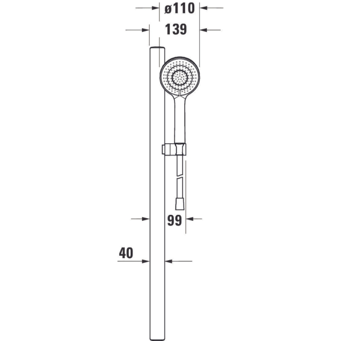Coloana de dus Duravit UV0682004005, dus, montaj aparent, numar functii para dus 3, lungime furtun m 1.6, crom [3]