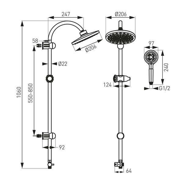 Coloana de dus Ferro Rondo fara baterie [2]