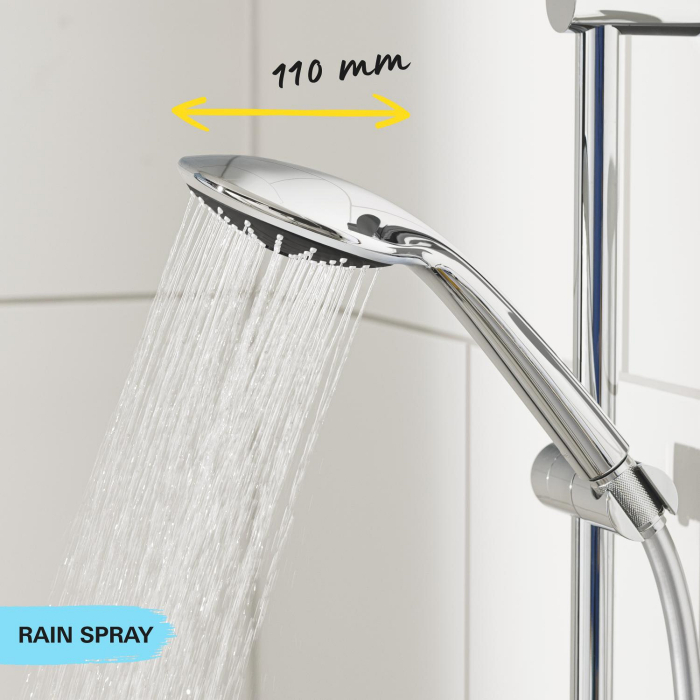 Coloana de dus Grohe 27322000, dus Vitalio Joy, montaj aparent, lungime furtun m 1.75, diametru 110 mm, crom [9]
