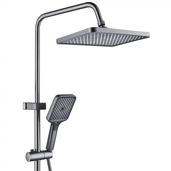 Coloana de dus RAIZ Origins PRIME, 4 functii, Display LCD, Montare rapida, Jet reglabil, Para de dus, Dus fix cu functie ploaie, Functie bideu, Negru mat [4]