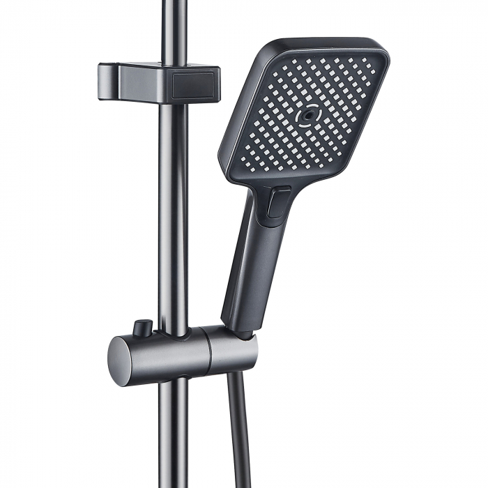 Coloana de dus RAIZ Origins PURE, 4 functii, Montare rapida, Jet reglabil, Presiune ridicata, Para de dus, Dus fix cu functie ploaie, Functie bideu, Negru mat [4]