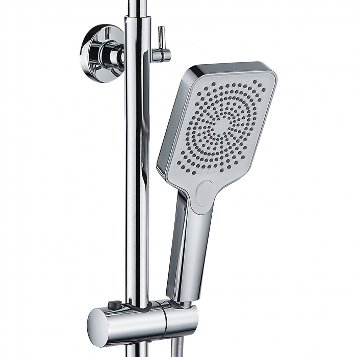 Coloana de dus RAIZ Origins Crest, 4 functii, Usor de montat, Presiune ridicata, Jet reglabil, Materiale premium, Dus fix cu functie ploaie, Functie bideu, Argintiu [5]