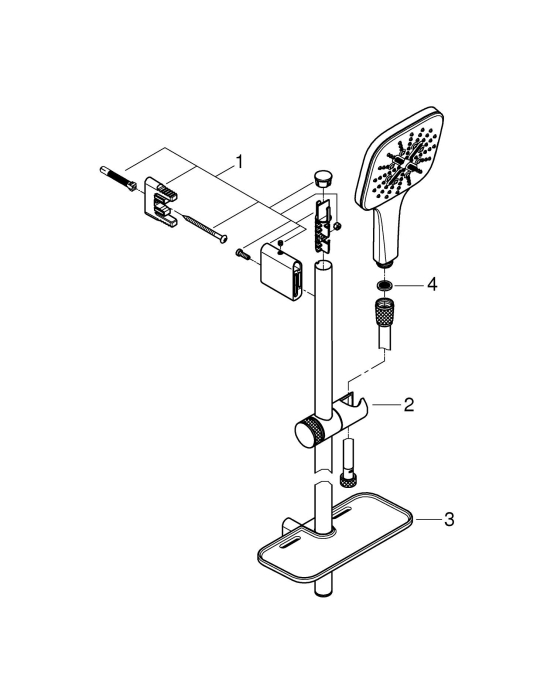 Coloana dus Grohe 26587LS0, SmartActive 310 Cube, 900 mm, 3 functii, crom [6]