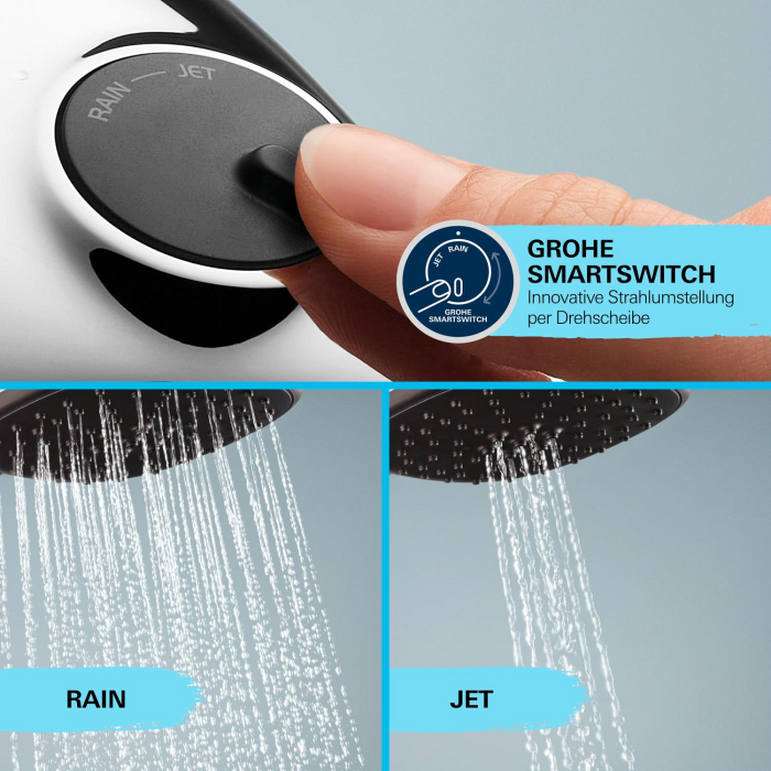 Coloana dus Grohe 26930001, 1.75 m, 110 mm, 920 mm, 2 functii para dus, 1/2 conexiune furtun, conexiune universala, Crom [17]