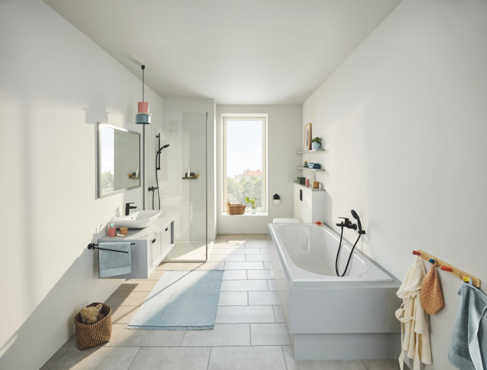 Coloana dus Grohe 269542431, 1.75 m, 110 mm, 900 mm, 2 functii para dus, 1/2 conexiune furtun, Negru [7]