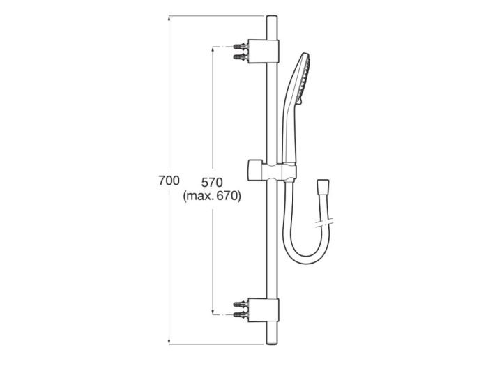 Coloana dus Roca A5BG409C00, 1.7 m, 130 mm, 700 mm, 3 functii para dus, 1/2 conexiune furtun, conexiune universala, Crom [2]