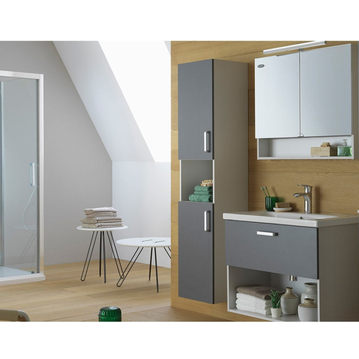 Coloana inalta suspendata Kolpasan, Evelin, cu doua usi si o polita, 170cm, gri antracit [7]