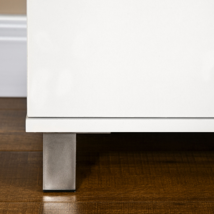  Comoda Alba 112×38,2×81 cm - 4 Sertare cu Detalii Metalice [9]