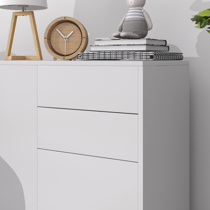  Comoda cu 2 dulapuri si 2 sertare, 79x36x74cm, alb lucios [8]