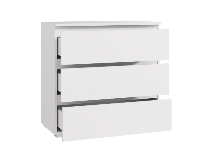 Comoda cu 3 sertare NEO 80, 80x40x80 cm, finisaj alb mat [3]