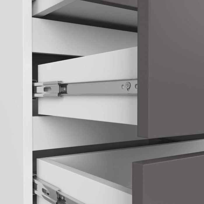 Comoda cu 3 sertare, PAL laminat 16 mm, 60x35x57 cm, alb si gri [5]