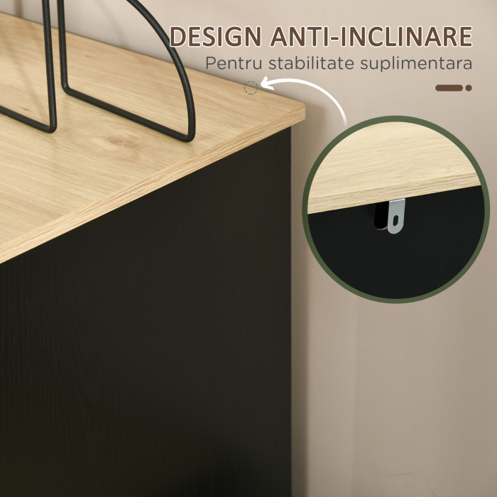  Comoda cu 4 Sertare din PAL si Ratan pentru Living si Dormitor, 80x38x80 cm [6]
