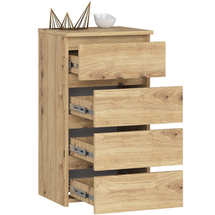 Comoda cu 4 sertare, PAL laminat 16mm, 40x35x74 cm, stejar artisan [5]