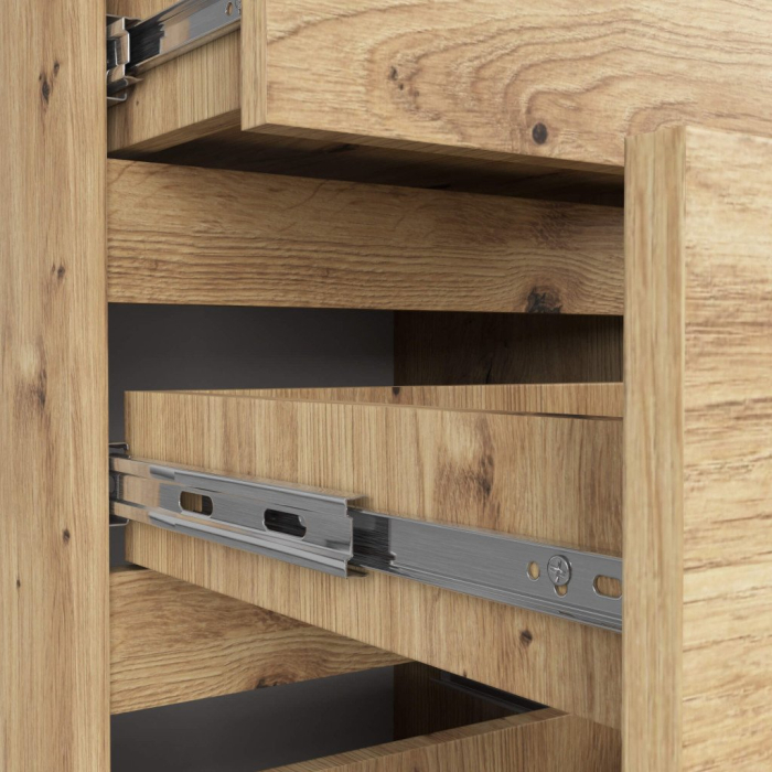Comoda cu 4 sertare, PAL laminat 16mm, 40x35x74 cm, stejar artisan [6]