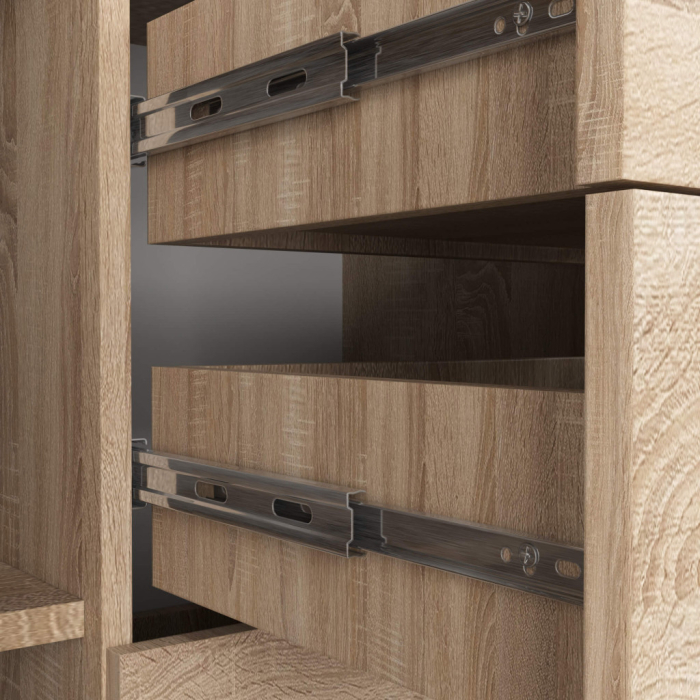 Comoda cu 4 sertare si 2 usi, PAL laminat, 110x35x80 cm, stejar sonoma [7]