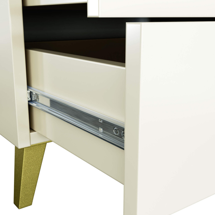 Comoda MOBI K-06, 6 sertare, 60x37x104 cm, casmir cu detalii aurii [2]