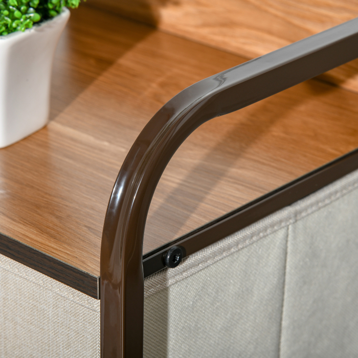  Comoda pentru Dormitor cu 4 Sertare Pliabile, Blat din Lemn si Cadru Metalic, 31x29x99 cm, Multicolor [8]