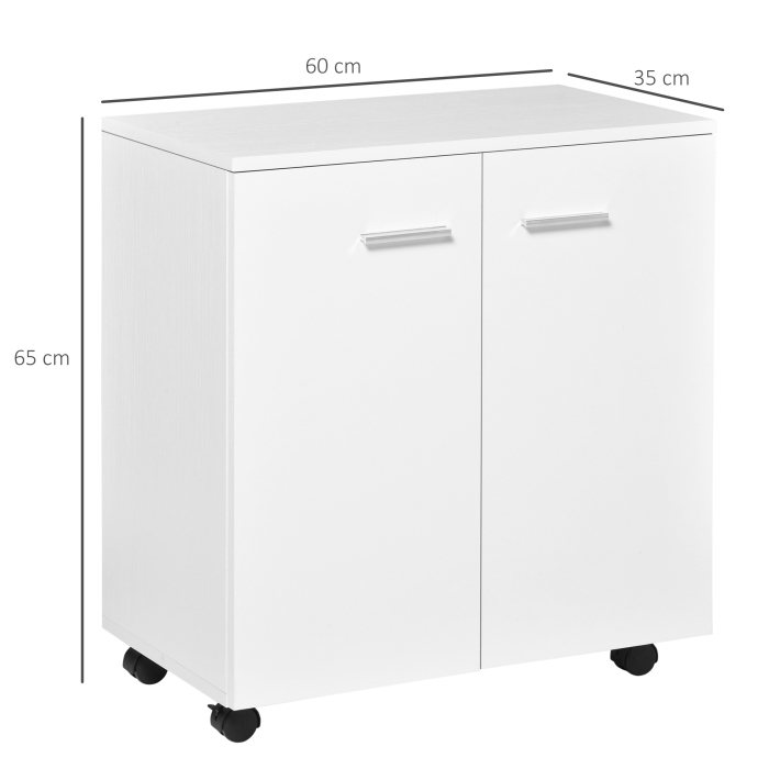 comoda TV, roti incluse, 60x35x65cm, alba [3]