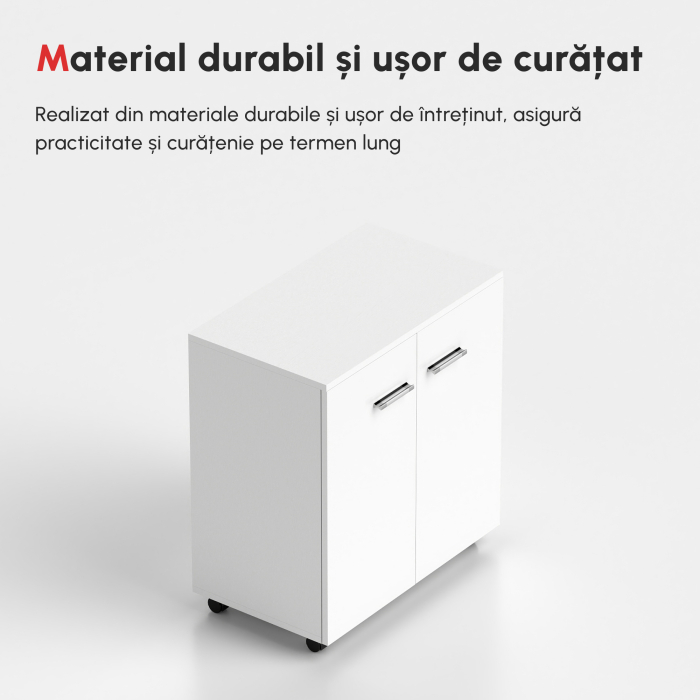  comoda TV, roti incluse, 60x35x65cm, alba [8]