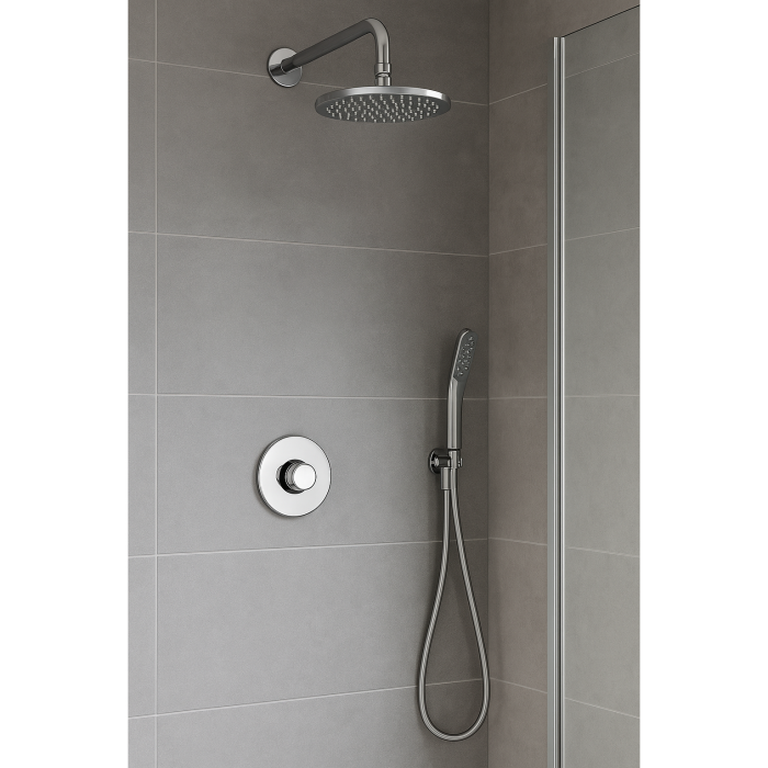 Comutator dus Remer Rubinetterie Tempor TE30, design minimalist, finisaj cromat, alama sanitara [3]