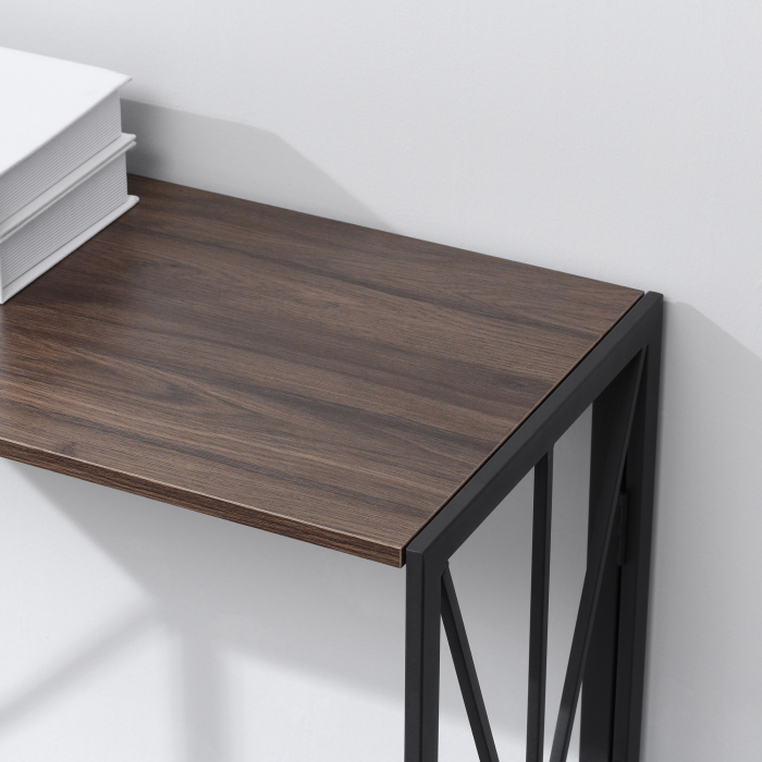  Consola cu cadru metalic pentru sufragerie, intrare, maro [8]