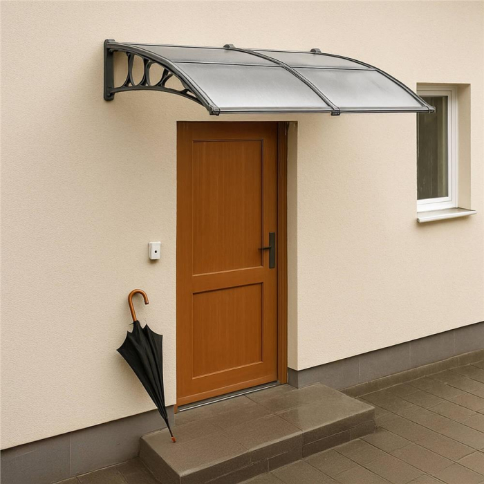 Copertina dubla protectie usa si fereastra, policarbonat cu protectie UV, 200 x 100 cm, gri transparent [18]