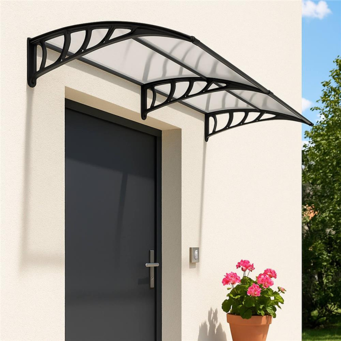 Copertina dubla protectie usa si fereastra, policarbonat cu protectie UV, 200 x 100 cm, negru transparent [18]