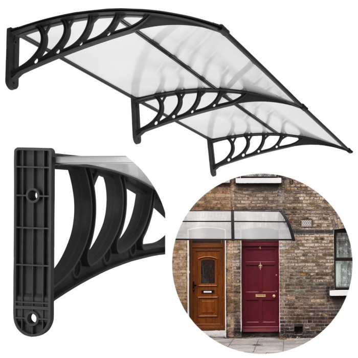 Copertina dubla protectie usa si fereastra, policarbonat cu protectie UV, 200 x 100 cm, negru transparent [9]