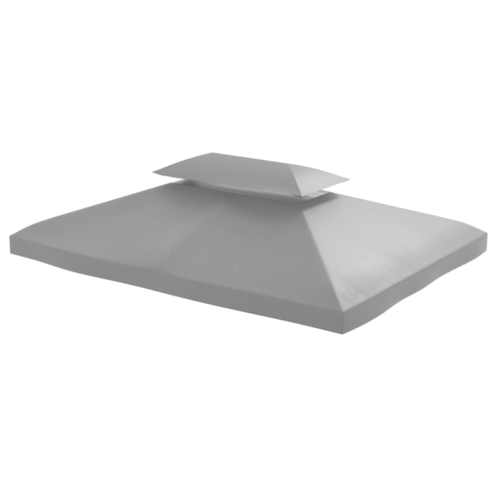  Copertina pentru cort 4x3 m cu 2 niveluri, gri deschis [8]
