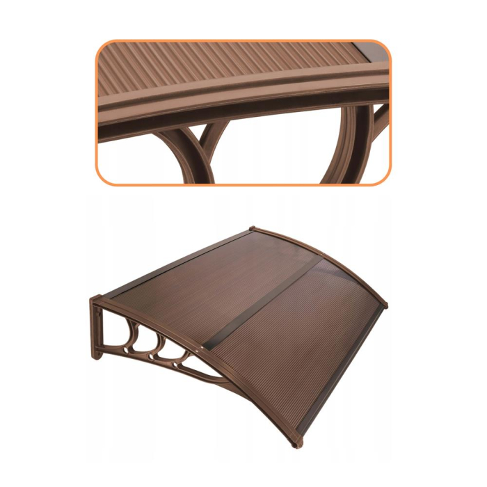 Copertina protectie usa si fereastra, policarbonat cu protectie UV, 120 x 80 cm, maro transparent [3]