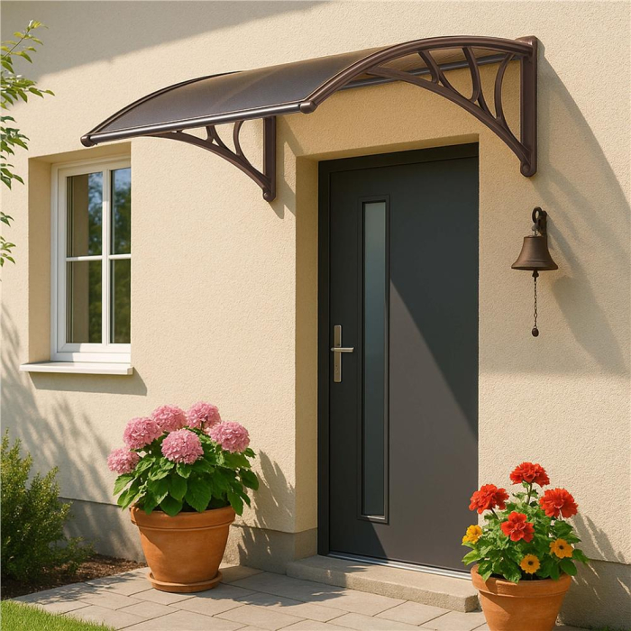 Copertina protectie usa si fereastra, policarbonat cu protectie UV, 120 x 80 cm, maro transparent [12]