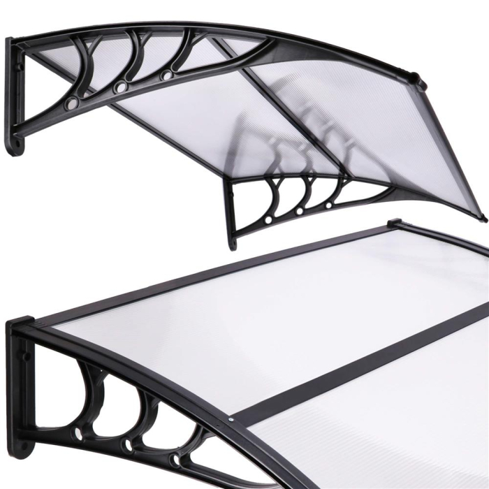 Copertina protectie usa si fereastra, policarbonat cu protectie UV, 120 x 80 cm, negru transparent [3]