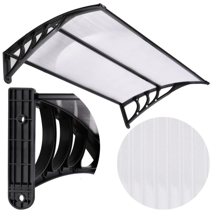 Copertina protectie usa si fereastra, policarbonat cu protectie UV, 120 x 80 cm, negru transparent [2]