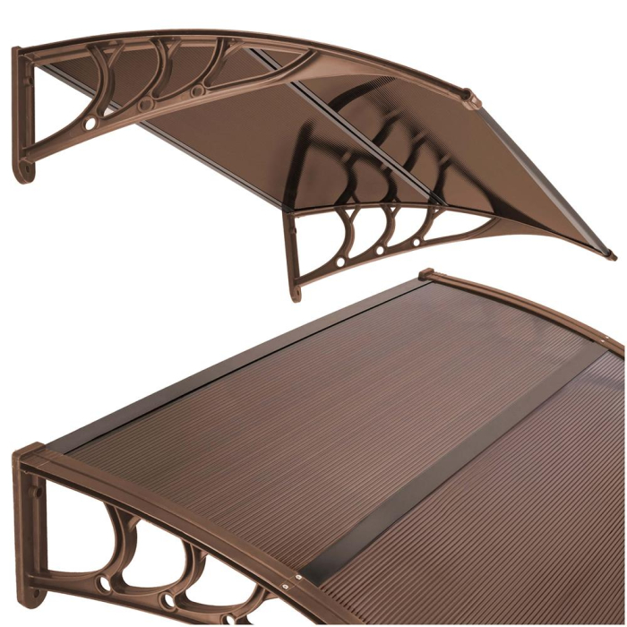 Copertina protectie usa si fereastra, policarbonat cu protectie UV, 150 x 80 cm, maro transparent [5]