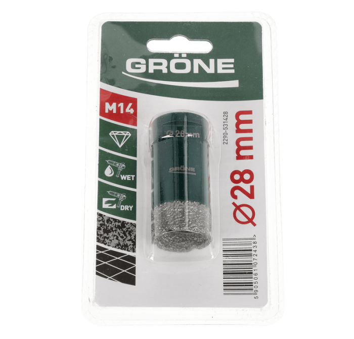 Coroana diamantata Gröne din gresie, Ø 28 mm, maner M14, pachet tubular [3]