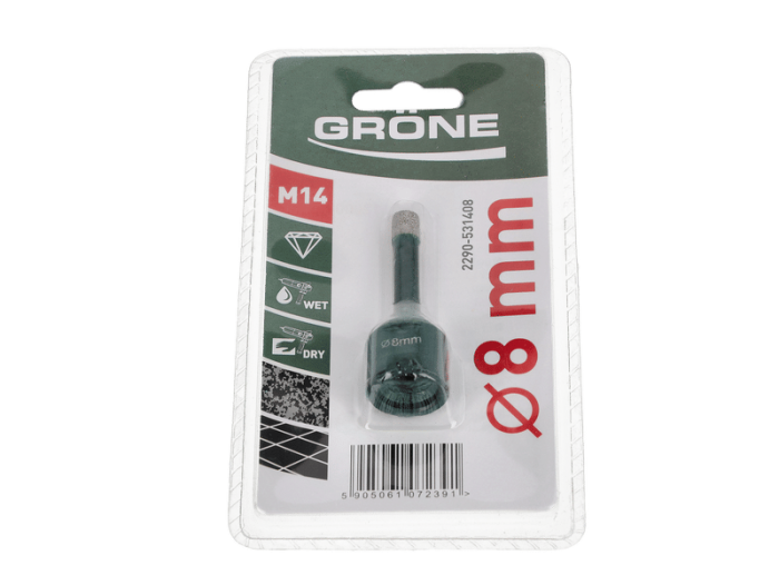 Coroana diamantata Gröne din gresie, Ø 8 mm, maner M14, pachet tubular [3]