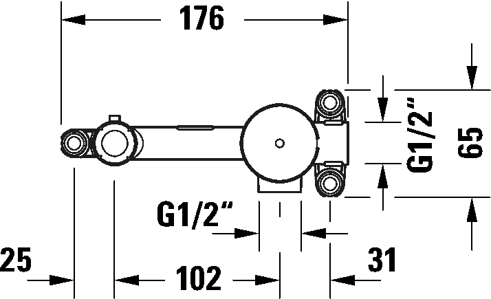 Corp incastrat Duravit GK1900004000, Valva baterie lavoar, pentru baterie lavoar, tip instalare incastrat [2]