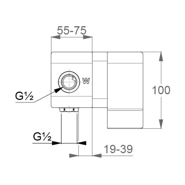 Corp incastrat pentru baterie dus Kludi Pure&Easy [2]