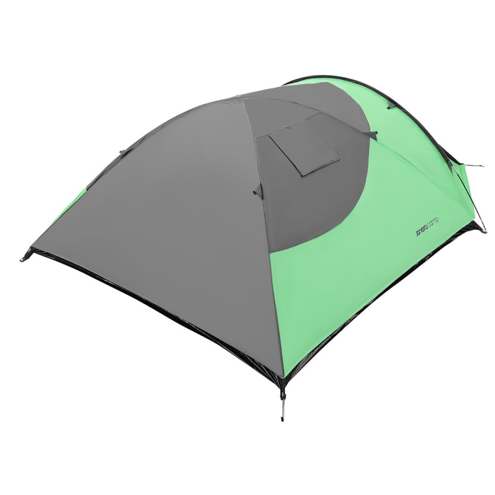 Cort camping 4 persoane cu antreu, protectie UV, impermeabil 3000 mm, 330x250x105 cm, gri [19]