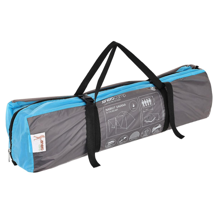 Cort camping iglu, 4 persoane, impermeabil, plasa anti-insecte, 240x210x130 cm, gri [7]