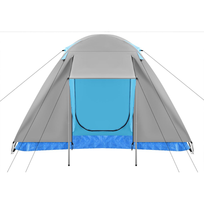 Cort camping iglu, 4 persoane, impermeabil, plasa anti-insecte, 240x210x130 cm, gri [3]